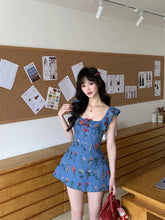 Floral Ruffle Strap Mini Dress