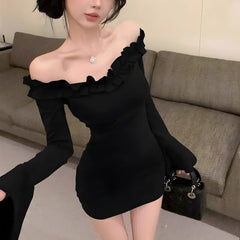 Off Shoulder Ruffle Mini Dress