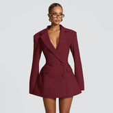 V Neck Blazer Dress