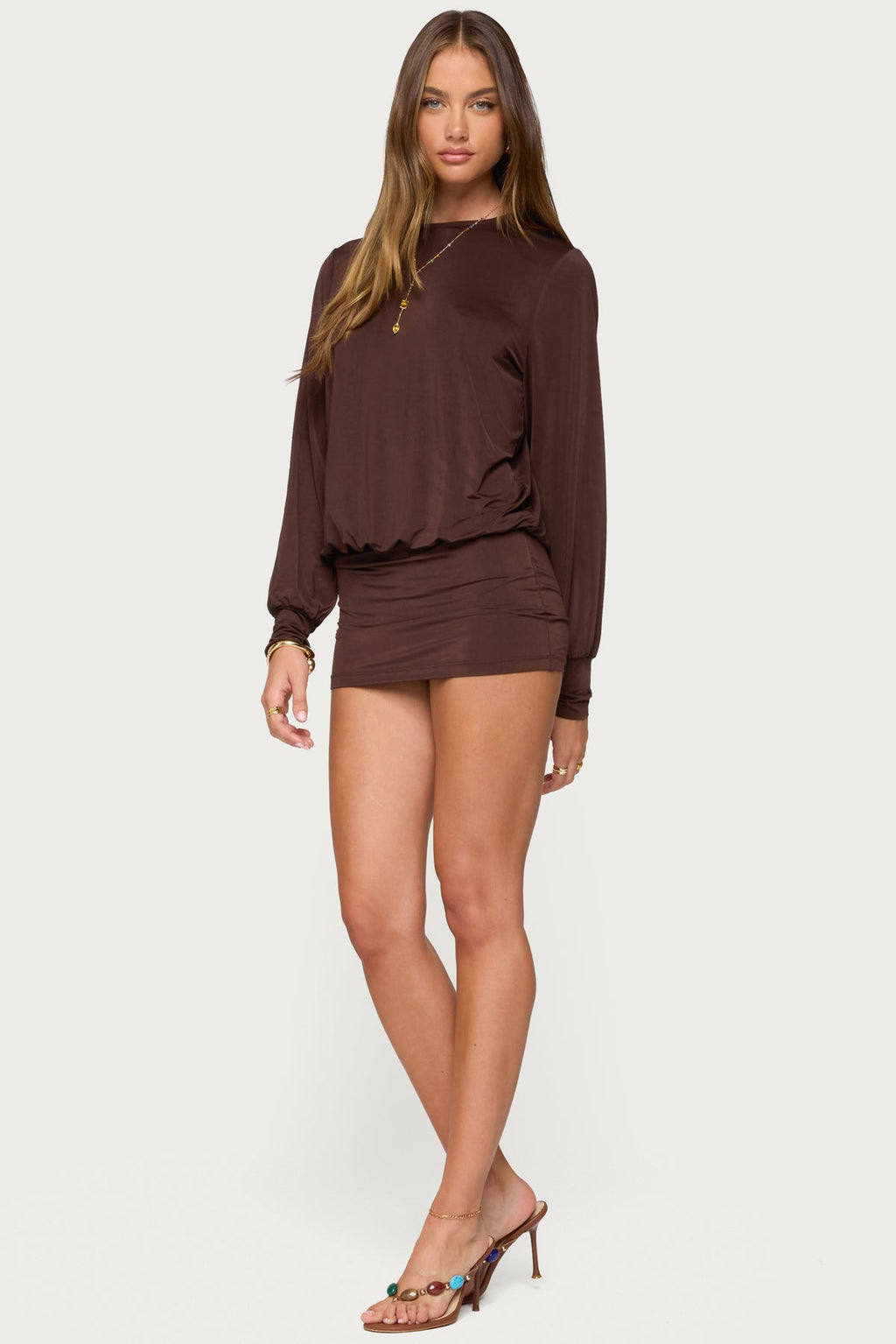 Guilia Backless Long Sleeve Romper