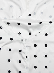 Polka Dot Lace Trim Mini Dress