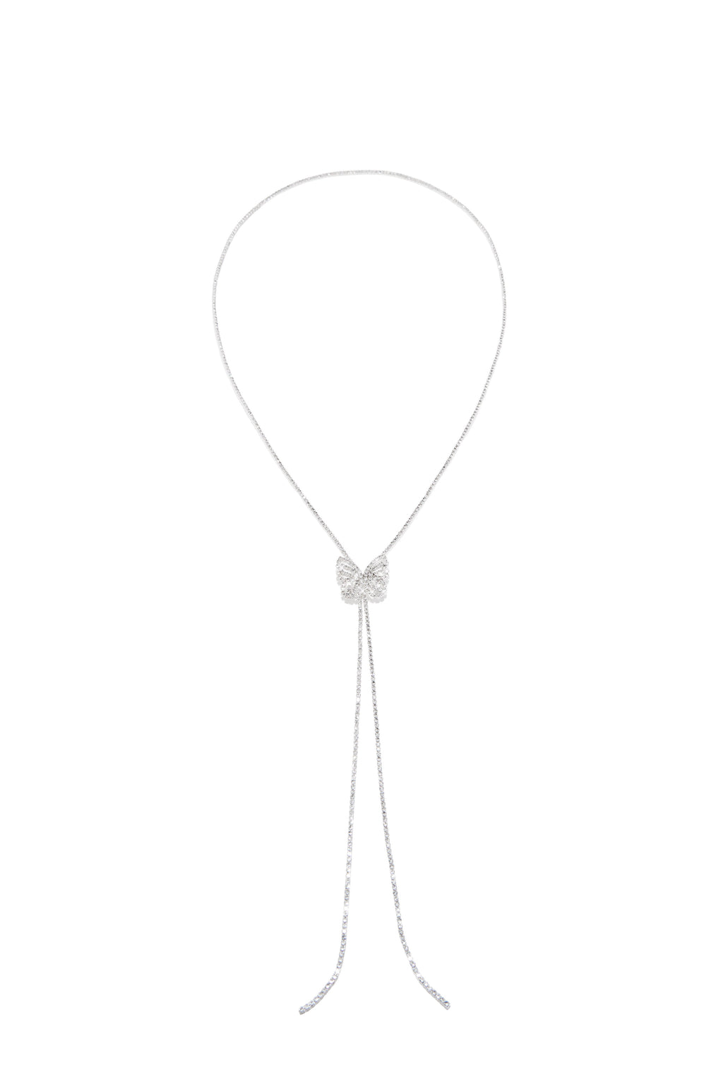 Mariposa Embellished Slide Necklace - Silver