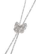 Mariposa Embellished Slide Necklace - Silver