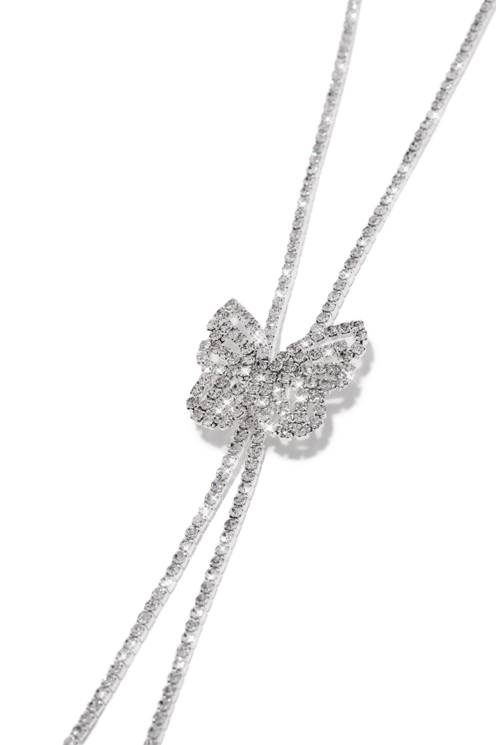 Mariposa Embellished Slide Necklace - Silver