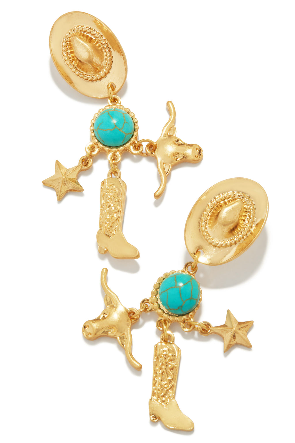 Rodeo Time Dangle Earring - Gold